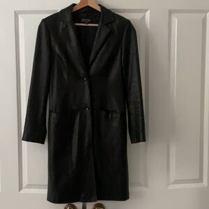 Knee length Leather Jacket